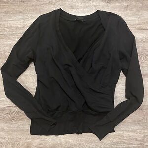 Athleta Black Wrap Top